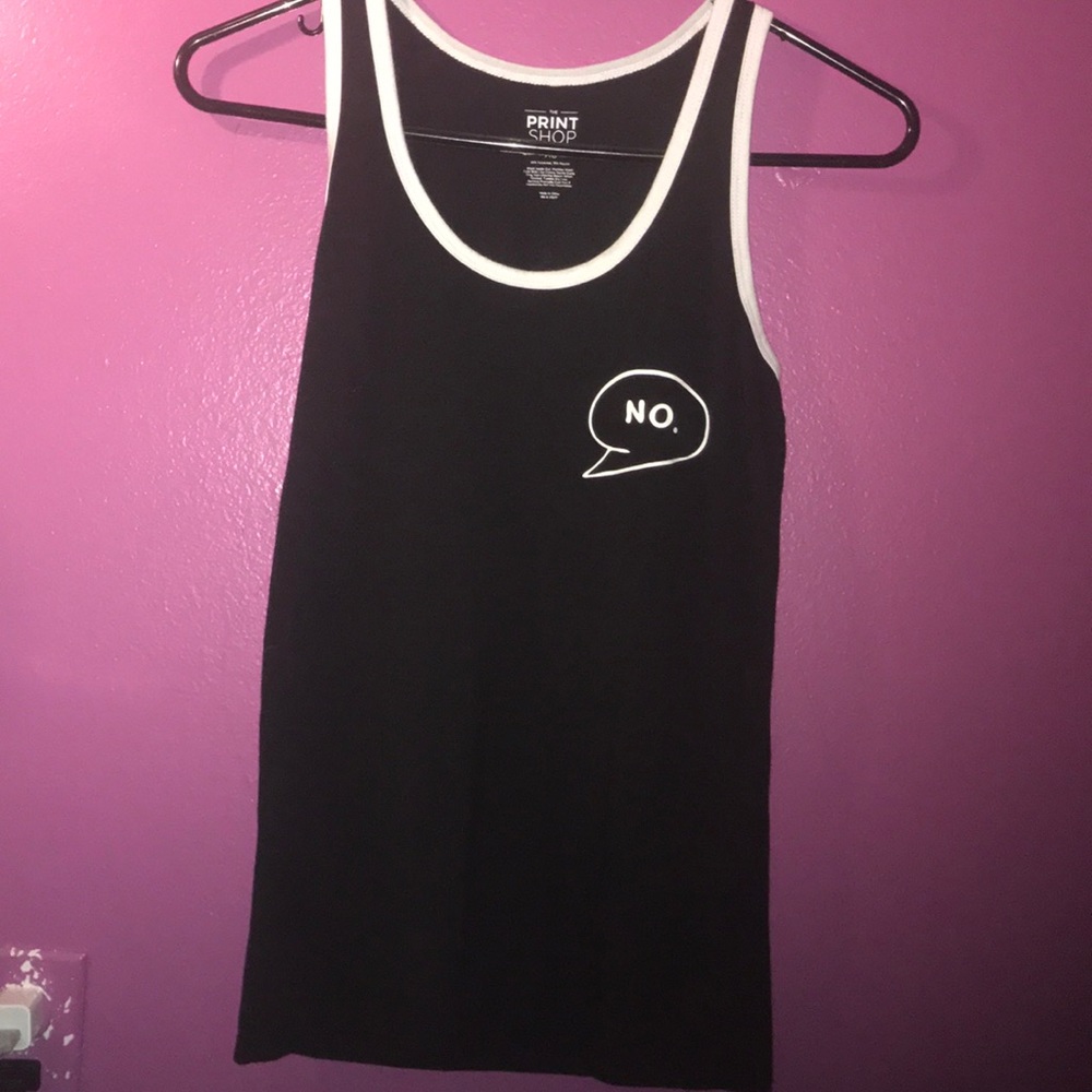 “No.” Tank top from Kohl’s. Never worn before